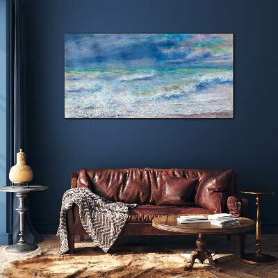 Tableau photo sur verre Mer calme dans le bleu