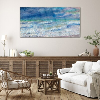 Tableau photo sur verre Mer calme dans le bleu