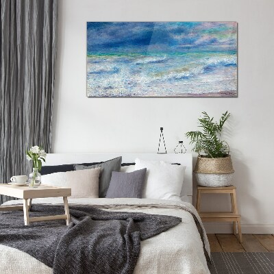 Tableau photo sur verre Mer calme dans le bleu