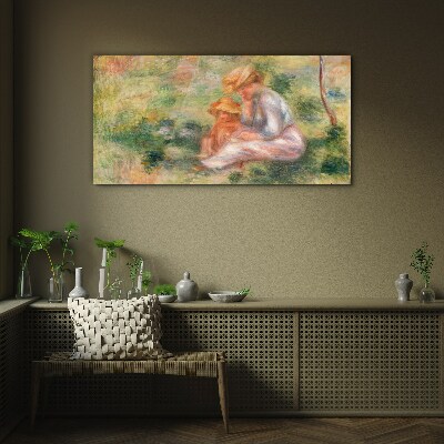 Tableau en verre Mère et fille au soleil d'été