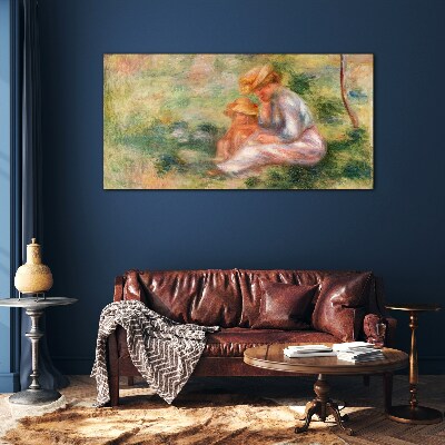 Tableau en verre Mère et fille au soleil d'été