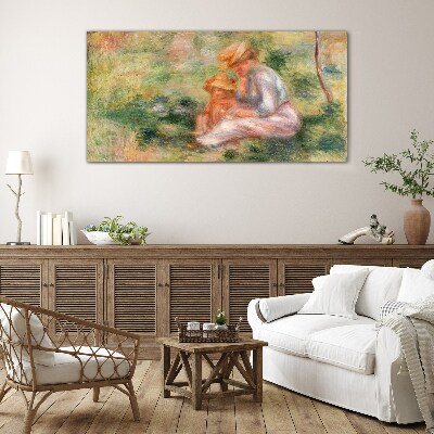 Tableau en verre Mère et fille au soleil d'été