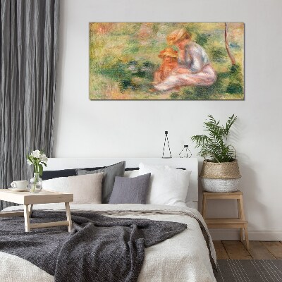 Tableau en verre Mère et fille au soleil d'été