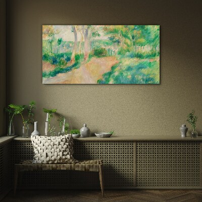 Tableau photo sur verre Une promenade d'été parmi les arbres