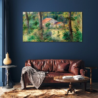 Tableau en verre Paysage verdoyant avec des maisons