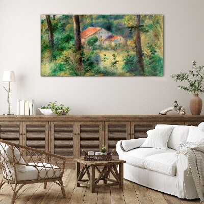 Tableau en verre Paysage verdoyant avec des maisons