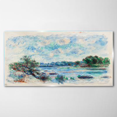 Tableau photo sur verre Un paysage paisible au bord de la rivière