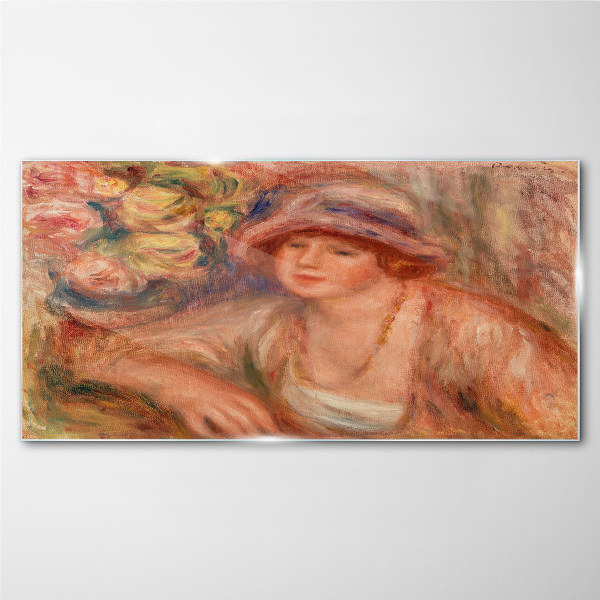 Tableau imprimé sur verre Femme avec un chapeau