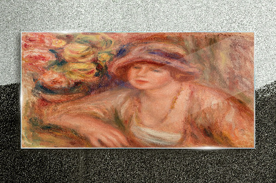 Tableau imprimé sur verre Femme avec un chapeau