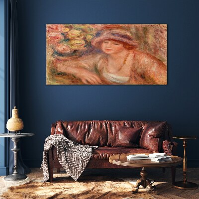 Tableau imprimé sur verre Femme avec un chapeau