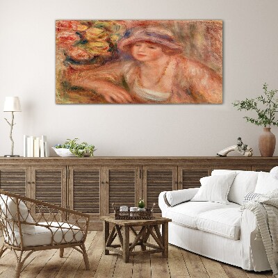 Tableau imprimé sur verre Femme avec un chapeau