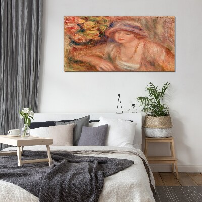 Tableau imprimé sur verre Femme avec un chapeau