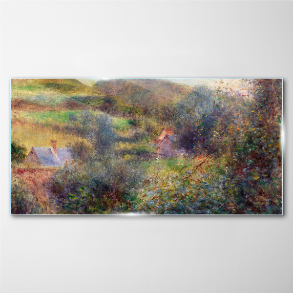 Tableau sur verre Paysage rural aux couleurs pastel