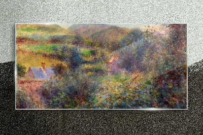 Tableau sur verre Paysage rural aux couleurs pastel