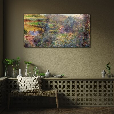 Tableau sur verre Paysage rural aux couleurs pastel