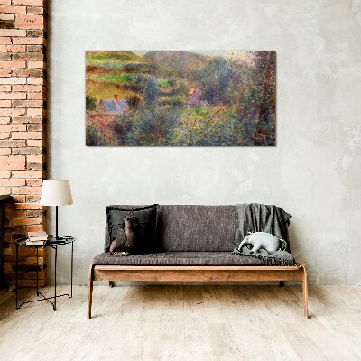 Tableau sur verre Paysage rural aux couleurs pastel