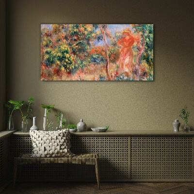 Tableau imprimé sur verre Femme dans le jardin