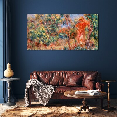 Tableau imprimé sur verre Femme dans le jardin