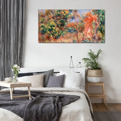 Tableau imprimé sur verre Femme dans le jardin