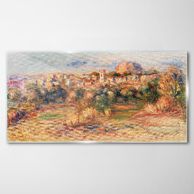 Tableau photo sur verre Paysage avec des collines colorées