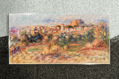 Tableau photo sur verre Paysage avec des collines colorées