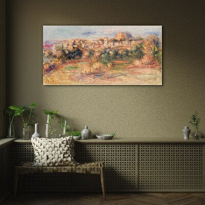Tableau photo sur verre Paysage avec des collines colorées