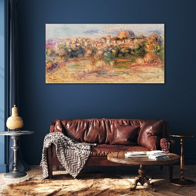 Tableau photo sur verre Paysage avec des collines colorées