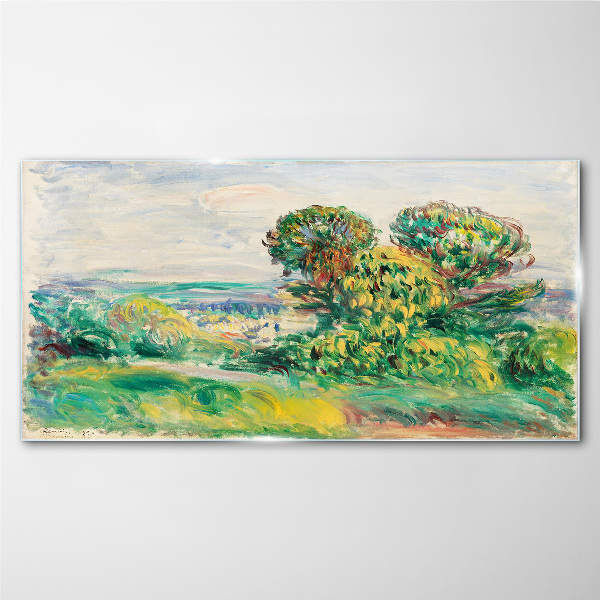 Tableau en verre Paysage verdoyant avec des arbres