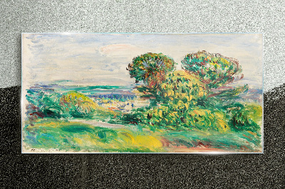 Tableau en verre Paysage verdoyant avec des arbres
