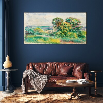 Tableau en verre Paysage verdoyant avec des arbres