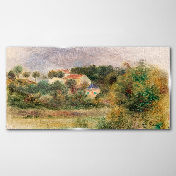 Tableau photo sur verre Un paysage idyllique avec une maison