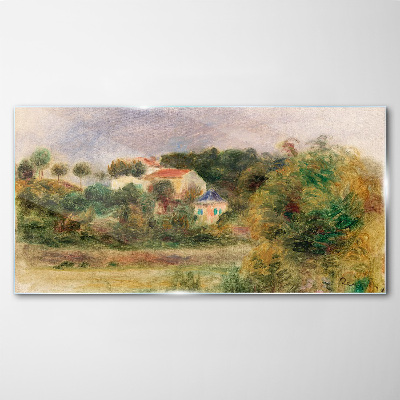 Tableau photo sur verre Un paysage idyllique avec une maison