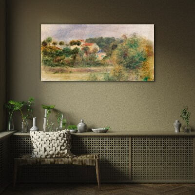 Tableau photo sur verre Un paysage idyllique avec une maison