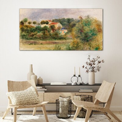 Tableau photo sur verre Un paysage idyllique avec une maison