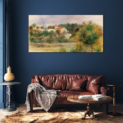 Tableau photo sur verre Un paysage idyllique avec une maison