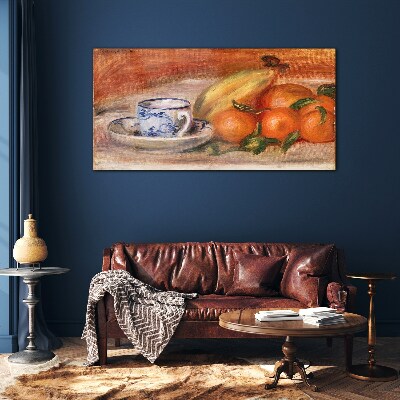 Tableau en verre Table de fruits avec une coupe