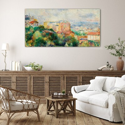 Tableau photo sur verre Paysage urbain aux tons pastel