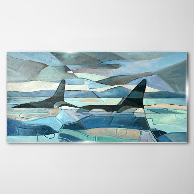 Tableau en verre Orques dans l'espace abstrait