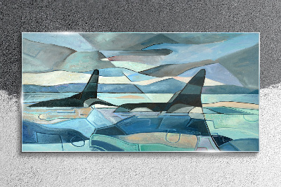 Tableau en verre Orques dans l'espace abstrait