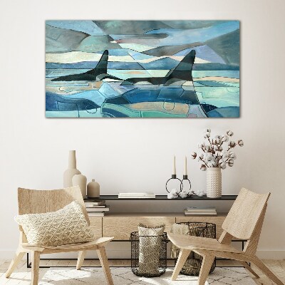 Tableau en verre Orques dans l'espace abstrait