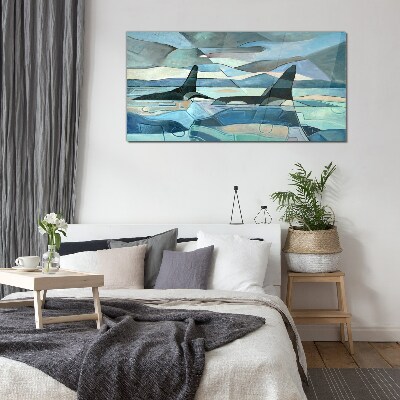 Tableau en verre Orques dans l'espace abstrait