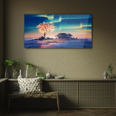 Tableau sur verre Une soirée magique sous les étoiles