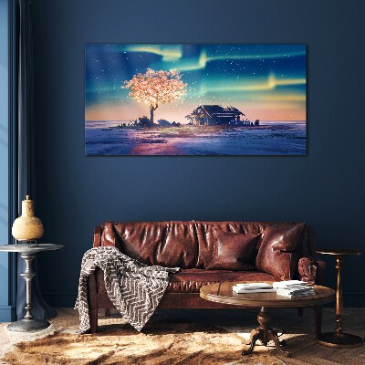 Tableau sur verre Une soirée magique sous les étoiles