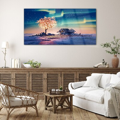 Tableau sur verre Une soirée magique sous les étoiles