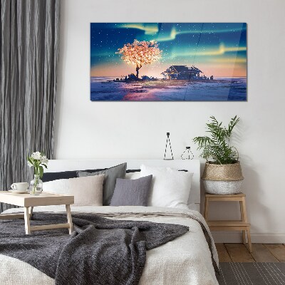 Tableau sur verre Une soirée magique sous les étoiles