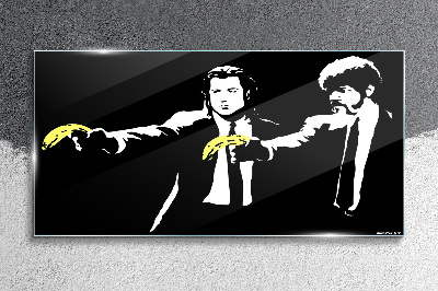 Tableau verre imprimé Bananes pop art
