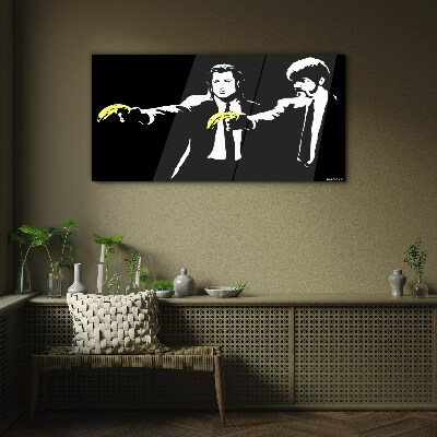 Tableau verre imprimé Bananes pop art