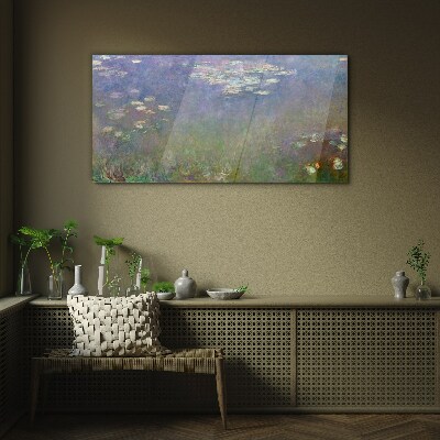 Tableau verre imprimé Reflets lilas dans l'eau