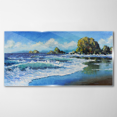 Tableau verre imprimé Mer calme par une journée ensoleillée