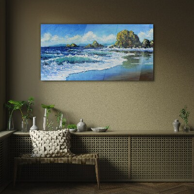 Tableau verre imprimé Mer calme par une journée ensoleillée